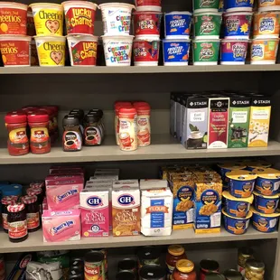 shelves of food and condiments
