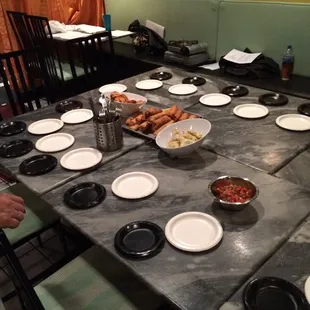 Different appetizers the chef taught us to prepare