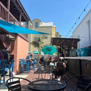 Patio bar area and singer.