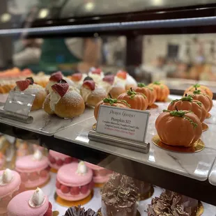 a variety of pastries on display