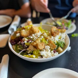 A Greek Salad that&apos;s much bigger than this photo let&apos;s on