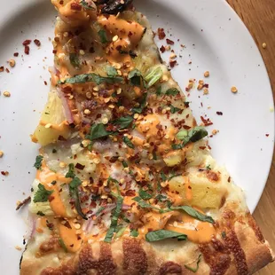 Sprinkled with crushed red peppers