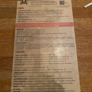 menu