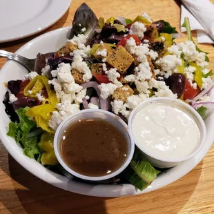 Greek Salad at Pies and Pints Noblesville