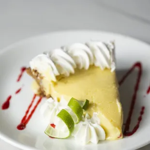 a slice of pie on a plate