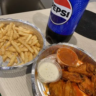 Fries and wings