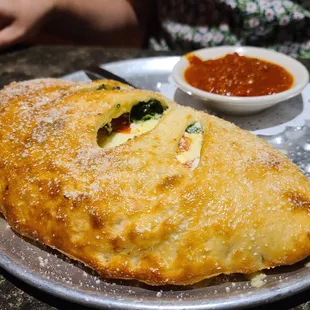 Greek Veggie Calzone |  Piesanos Stone Fired Pizza