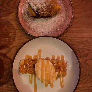 Apple torte and pumpkin cannoli