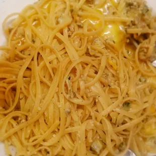 Linguini and clam sauce,