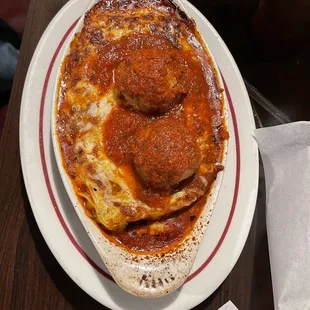 Cheese Lasagna with meat balls