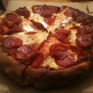 pepperoni sicilian thick crust pizza