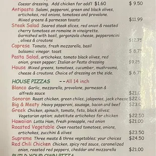 menu