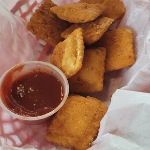 Fried cheese ravioli