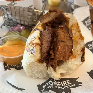 Brisket Beef Brisket BBQ Sandwich before I dressed it.