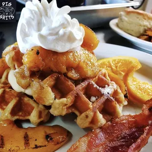 Peaches &amp; Cream Waffles