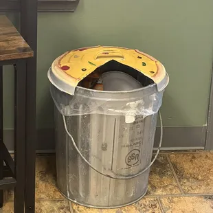 the inside of a trash can