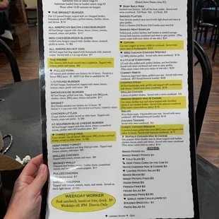 a menu for a restaurant