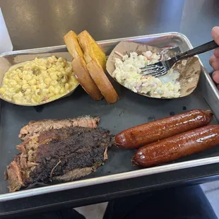 Farewell lunch for co-worker. 2 meat dinner!