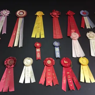 Arranged neither by color, year, nor place, the ribbon wall(s) is definitely a unique sight to take in.