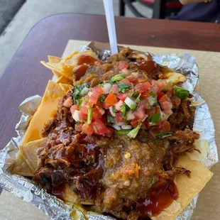 Pulled pork nachos