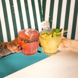 Margaritas!! The Prickly Pear &amp; Clasico (Classic) Margarita.