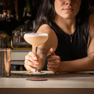 El Pepe Cocktail - Fig Leaf Infused Gin, Ancho Verde, Guava, Coconut Bergamot