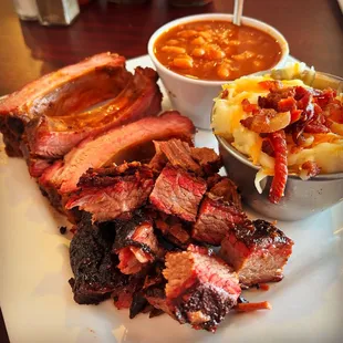 And you fought in my corner Would you do it again?  Half-Rack Baby Backs &amp; Burnt Ends w/ mashed potatoes &amp; baked beans from #PigNPig