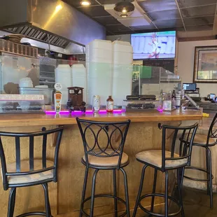 Front counter seating area, can watch the chef prepare your meal.