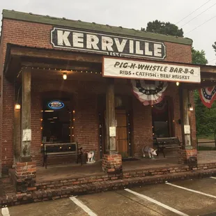 ows the front of a brick building