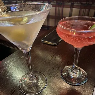 Dirty Martini and Cosmopolitan