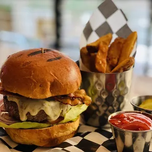 burger and fries
