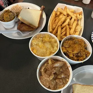 Cobblers, Crunch, Fries and BBQ Chicken