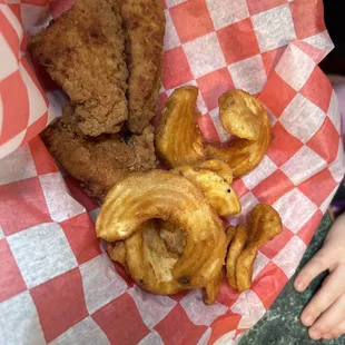 Kids tenders and fries.