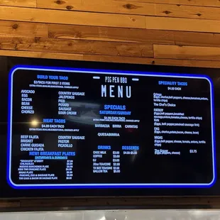 Breakfast menu!
