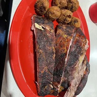 Rib Basket with Hush Puppies