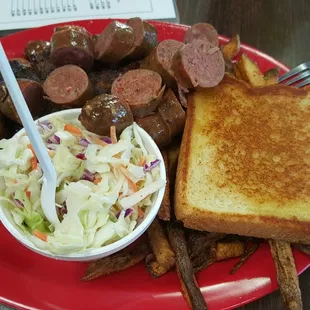 The Linebacker. Ribs and hot links.
