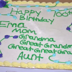 The cake from the bakery dept at Piggly Wiggly. Really!!!!! Like I said my 7yr old grandson could have done just as well.