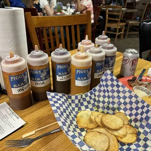 Look at all those sauces! Something for everyone!