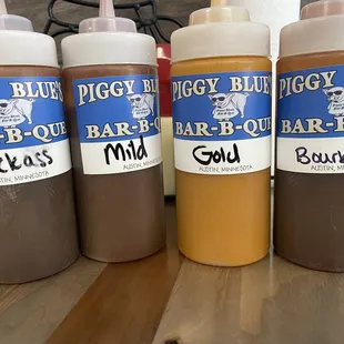 Barbecue sauces in Piggy Blue's