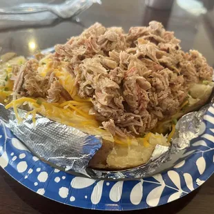 Huge loaded pork potato