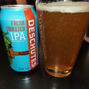 a beer and a can