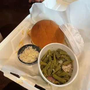 Tiny "side" of cold slaw. Mediocre smoked Turkey sandwich.