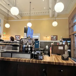 the interior of a coffee shop