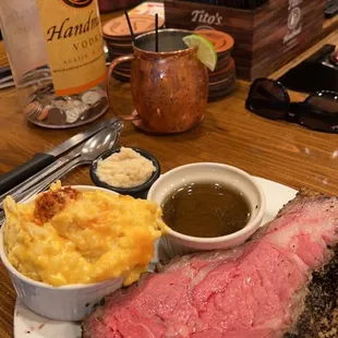 Prime rib and cheesy potatoes!