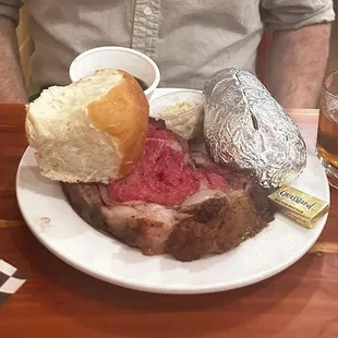 Prime rib loaded baked potato( or was supposed to be )