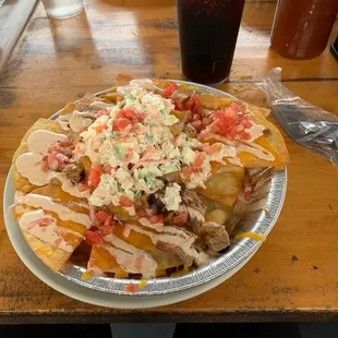 Tin Pan Nachos...homemade nacho chips.  YUMMY