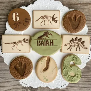 Featuring Lesly&apos;s customized sugar cookies for Isaiah&apos;s 6th Jurassic World themed birthday!