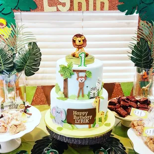 2 tier safari cake