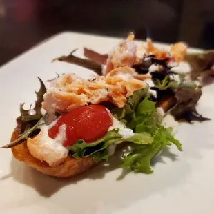 $14 Salmon Crostini app (comes with 4)