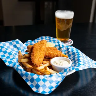 Cod Fish and Chips, paired with Pike Pils